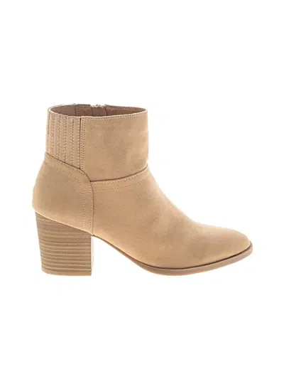 Pre-owned Lc Lauren Conrad Ankle Boots In Tan