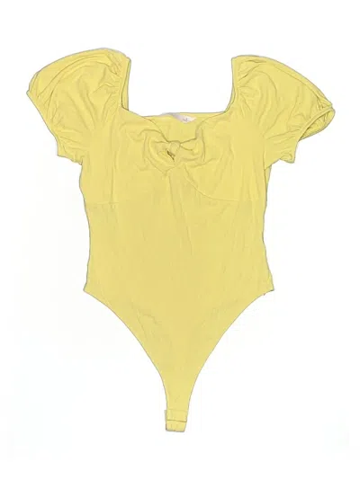Pre-owned Lc Lauren Conrad Bodysuit In Yellow