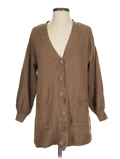 Pre-owned Lc Lauren Conrad Cardigan Sweater In Brown