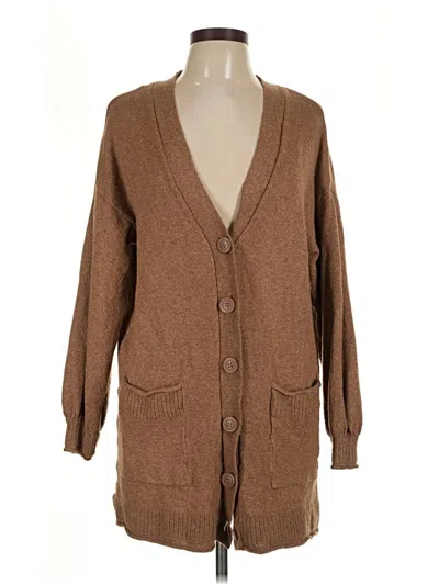 Pre-owned Lc Lauren Conrad Cardigan Sweater In Brown