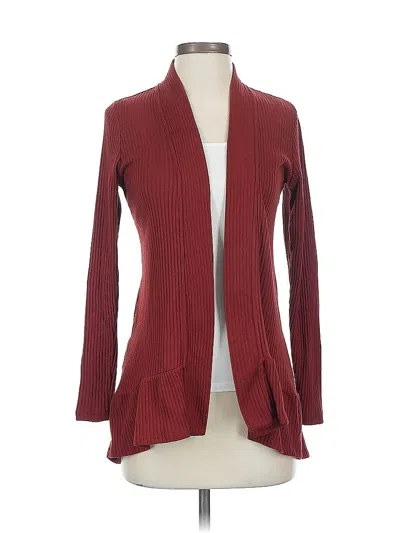 Pre-owned Lc Lauren Conrad Cardigan Sweater In Burgundy