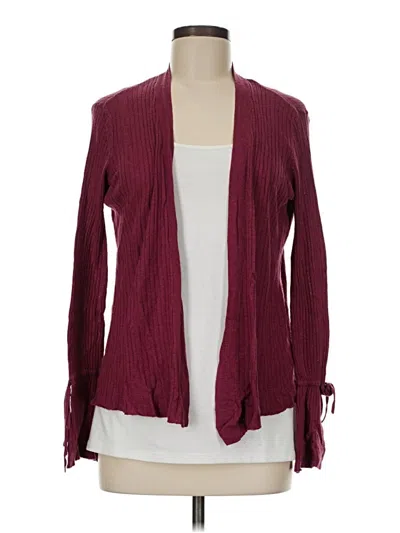 Pre-owned Lc Lauren Conrad Cardigan Sweater In Burgundy