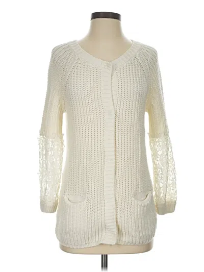 Pre-owned Lc Lauren Conrad Cardigan Sweater In Ivory