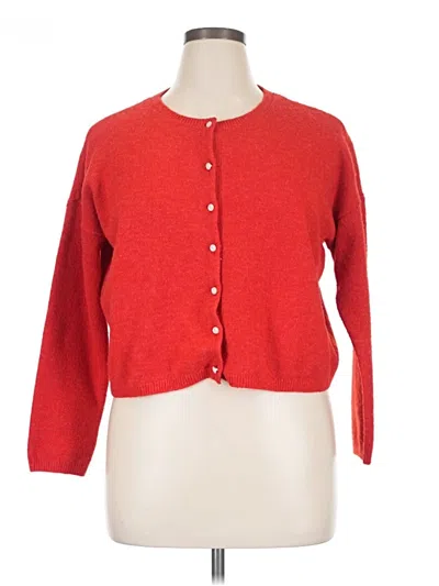 Pre-owned Lc Lauren Conrad Cardigan Sweater In Red