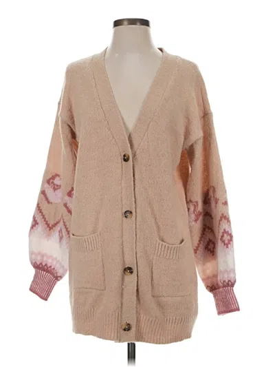 Pre-owned Lc Lauren Conrad Cardigan Sweater In Tan