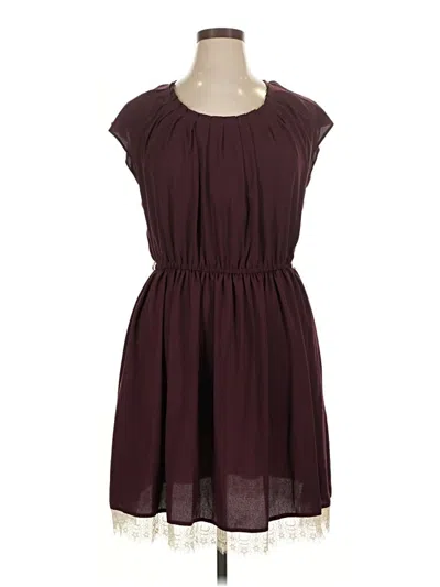 Pre-owned Lc Lauren Conrad Casual Dress In Burgundy
