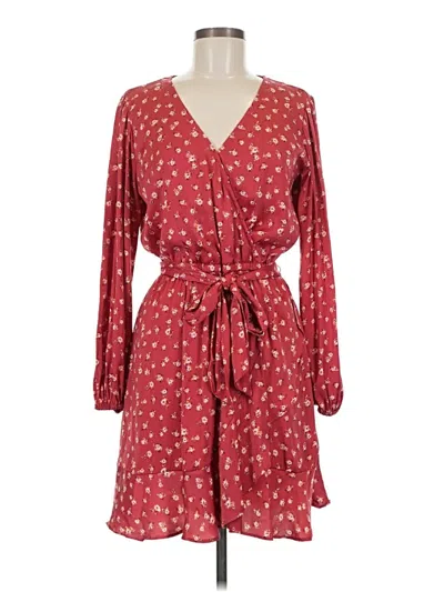 Pre-owned Lc Lauren Conrad Casual Dress In Burgundy