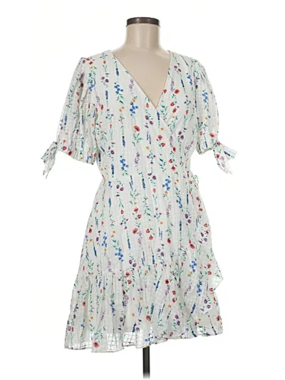 Pre-owned Lc Lauren Conrad Casual Dress In White