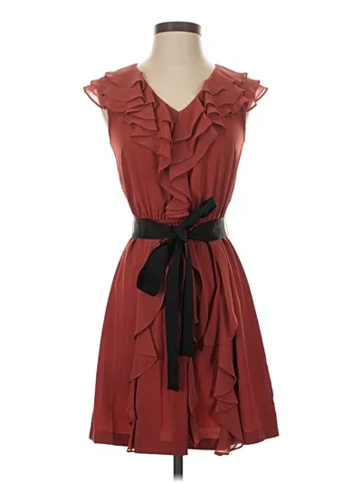 Pre-owned Lc Lauren Conrad Cocktail Dress In Burgundy