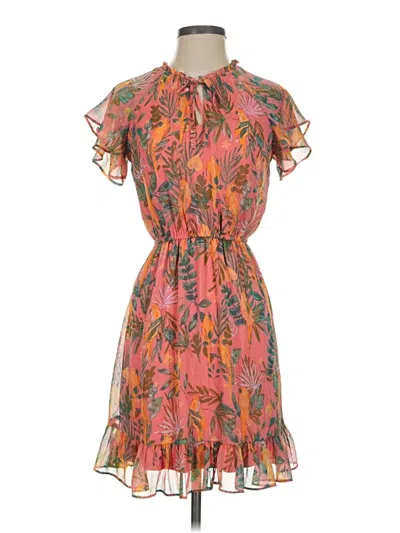 Pre-owned Lc Lauren Conrad Cocktail Dress In Orange