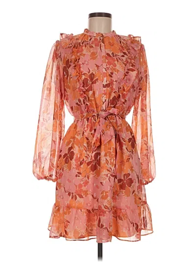 Pre-owned Lc Lauren Conrad Cocktail Dress In Orange