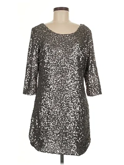 Pre-owned Lc Lauren Conrad Cocktail Dress In Silver