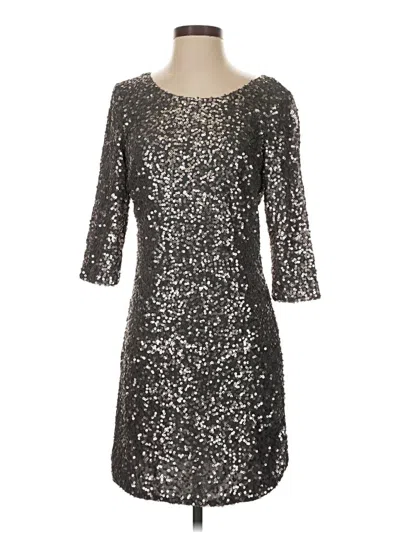 Pre-owned Lc Lauren Conrad Cocktail Dress In Silver