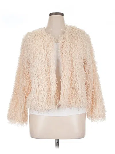 Pre-owned Lc Lauren Conrad Faux Fur Jacket In Ivory