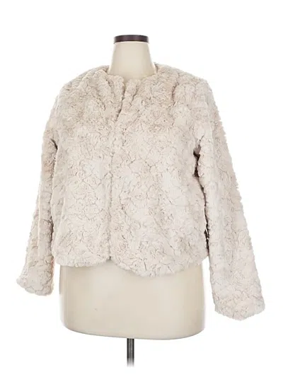 Pre-owned Lc Lauren Conrad Faux Fur Jacket In White