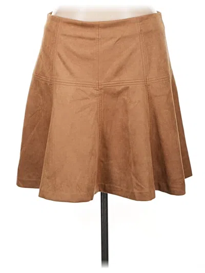 Pre-owned Lc Lauren Conrad Faux Leather Skirt In Brown