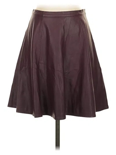 Pre-owned Lc Lauren Conrad Faux Leather Skirt In Burgundy