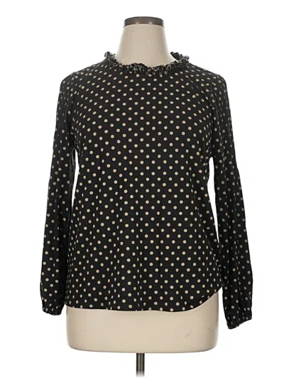 Pre-owned Lc Lauren Conrad Long Sleeve Blouse In Black
