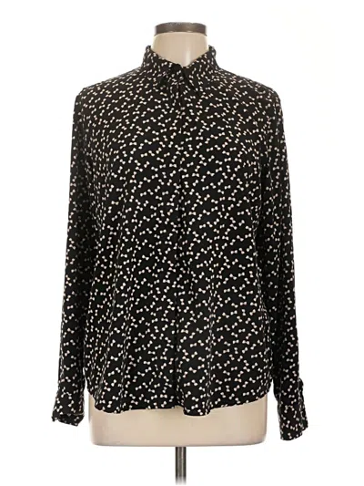 Pre-owned Lc Lauren Conrad Long Sleeve Blouse In Black