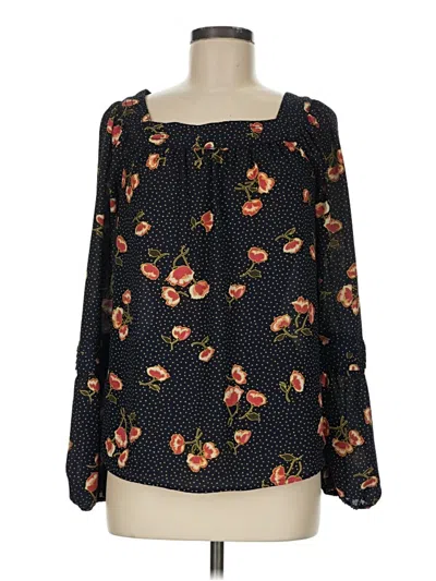 Pre-owned Lc Lauren Conrad Long Sleeve Blouse In Black