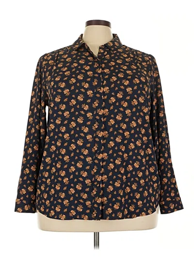 Pre-owned Lc Lauren Conrad Long Sleeve Blouse In Brown