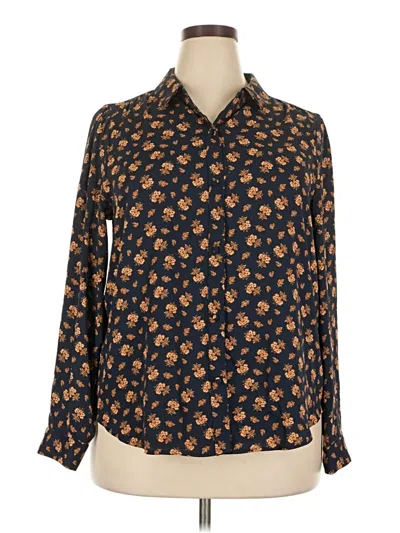 Pre-owned Lc Lauren Conrad Long Sleeve Blouse In Brown