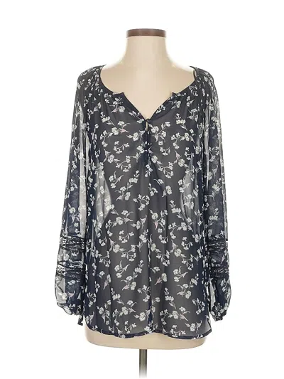 Pre-owned Lc Lauren Conrad Long Sleeve Blouse In Gray