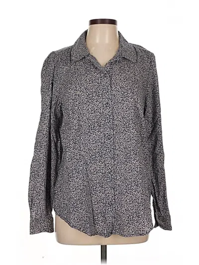 Pre-owned Lc Lauren Conrad Long Sleeve Blouse In Gray