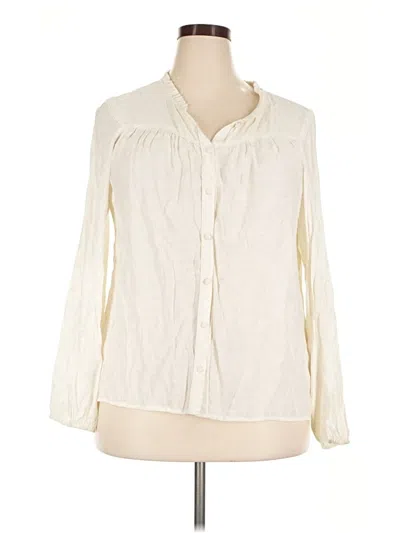 Pre-owned Lc Lauren Conrad Long Sleeve Blouse In Ivory