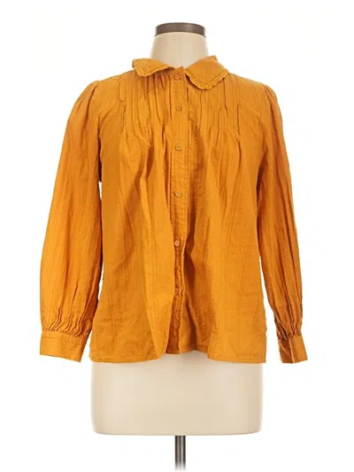 Pre-owned Lc Lauren Conrad Long Sleeve Blouse In Orange