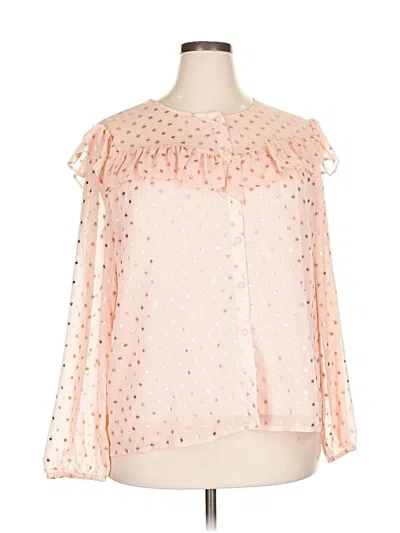 Pre-owned Lc Lauren Conrad Long Sleeve Blouse In Pink