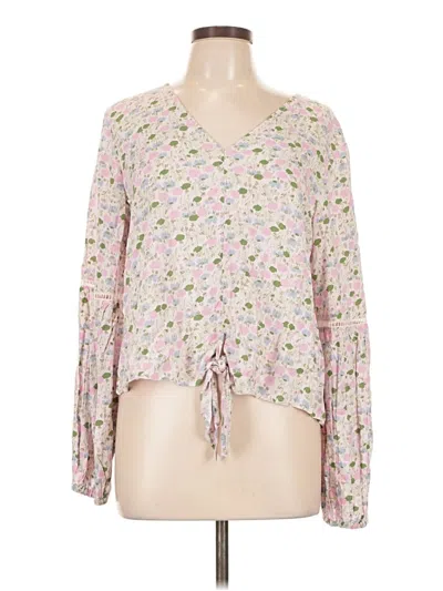 Pre-owned Lc Lauren Conrad Long Sleeve Blouse In Pink
