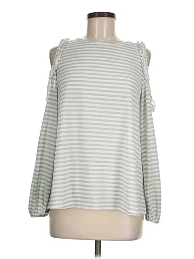 Pre-owned Lc Lauren Conrad Long Sleeve Blouse In Silver