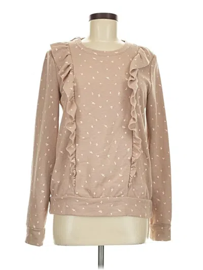 Pre-owned Lc Lauren Conrad Long Sleeve Blouse In Tan
