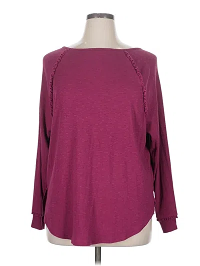 Pre-owned Lc Lauren Conrad Long Sleeve T-shirt In Burgundy