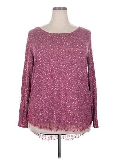 Pre-owned Lc Lauren Conrad Long Sleeve Top Burgundy Boatneck Tops