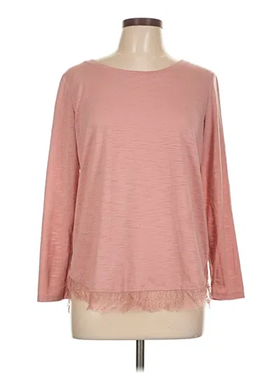 Pre-owned Lc Lauren Conrad Long Sleeve T-shirt In Pink