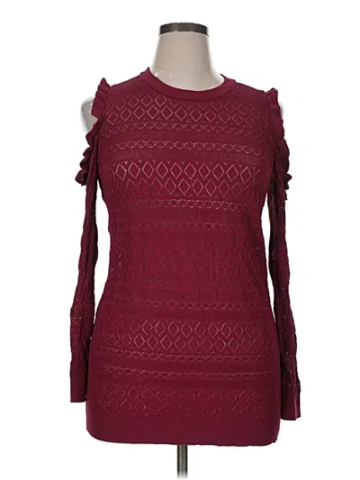 Pre-owned Lc Lauren Conrad Pullover Sweater In Burgundy