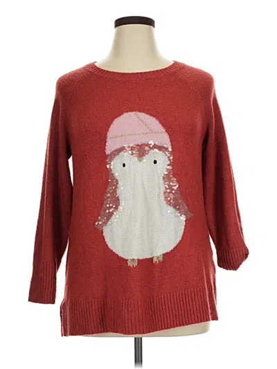 Pre-owned Lc Lauren Conrad Pullover Sweater In Red