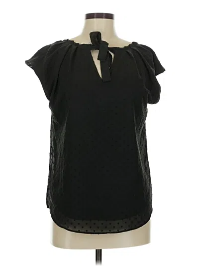Pre-owned Lc Lauren Conrad Short Sleeve Blouse In Black