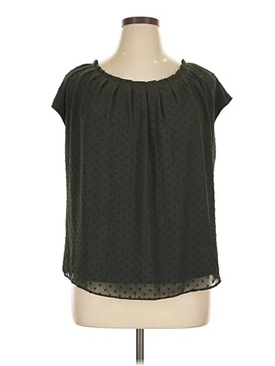 Pre-owned Lc Lauren Conrad Short Sleeve Blouse In Black