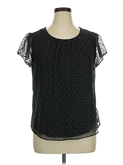 Pre-owned Lc Lauren Conrad Short Sleeve Blouse In Black