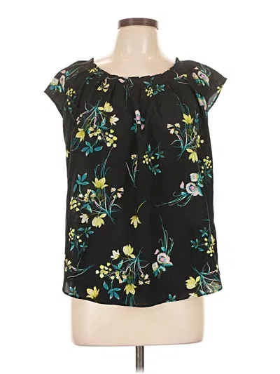 Pre-owned Lc Lauren Conrad Short Sleeve Blouse In Black