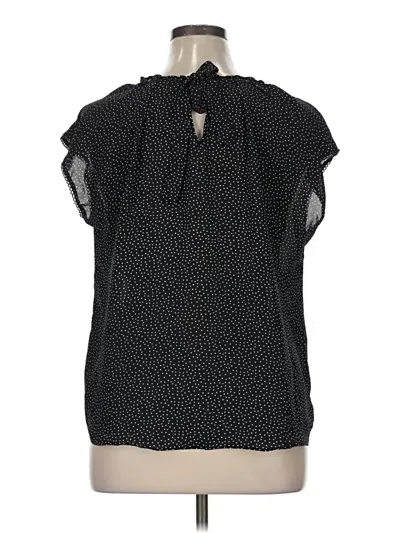 Pre-owned Lc Lauren Conrad Short Sleeve Blouse In Black