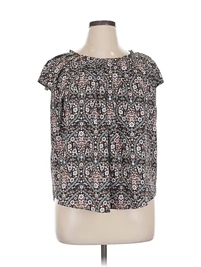 Pre-owned Lc Lauren Conrad Short Sleeve Blouse In Black