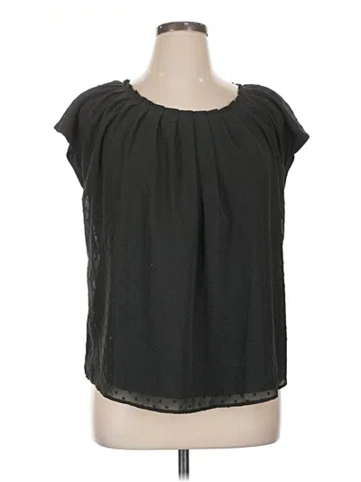 Pre-owned Lc Lauren Conrad Short Sleeve Blouse In Black