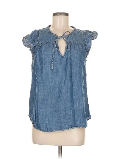 Pre-owned Lc Lauren Conrad Short Sleeve Blouse In Blue