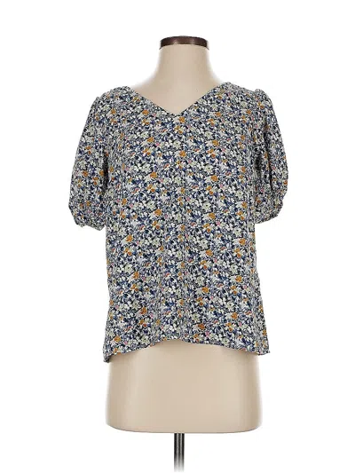 Pre-owned Lc Lauren Conrad Short Sleeve Blouse In Blue