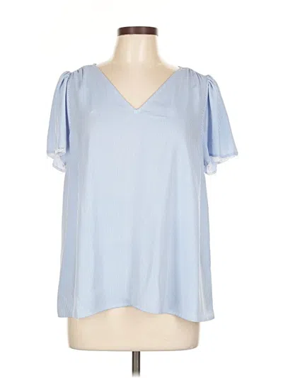 Lc Lauren Conrad Short Sleeve Blouse In Blue
