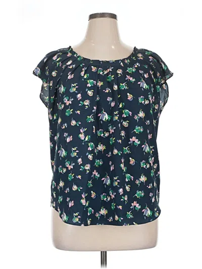 Pre-owned Lc Lauren Conrad Short Sleeve Blouse In Blue